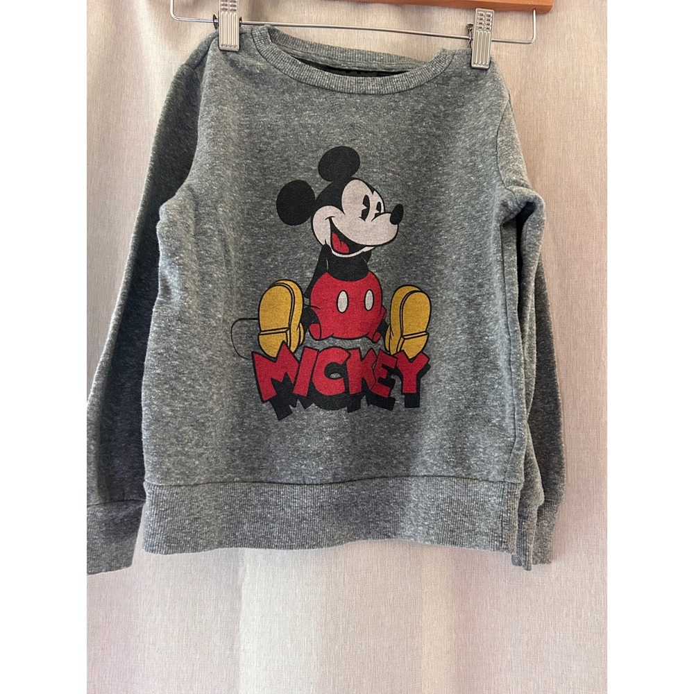 Disney Mickey Mouse Sweatshirt Size 5T Heathered Gray